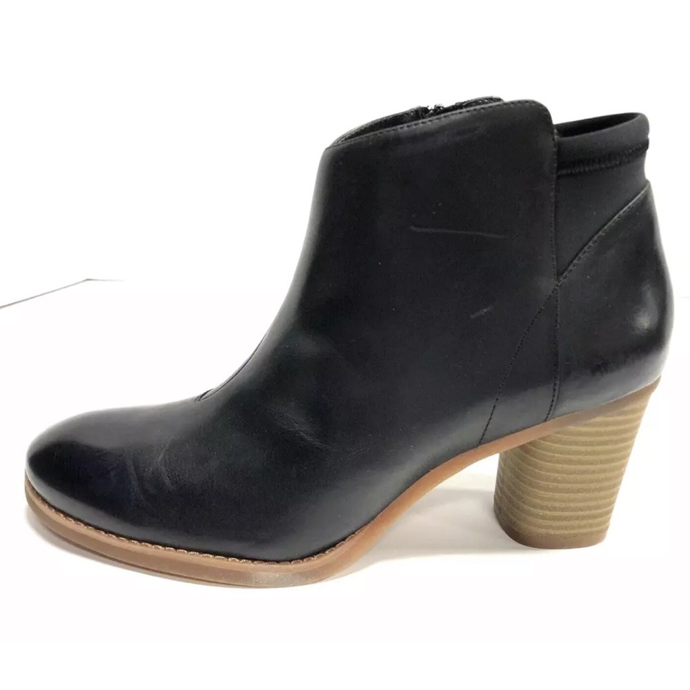Softwalk Women’s Kora, Black Leather Ankle Booties, Size 10 Narrow.